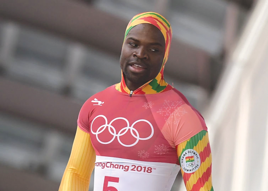 Akwasi Frimpong took part in the men’s skeleton