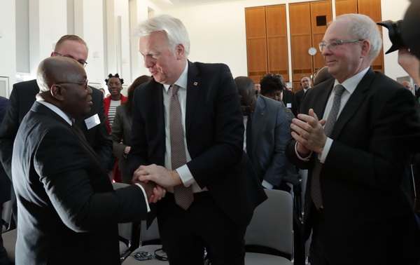 President Akufo-Addo exchanging pleasantries with Herr Armin Laschet