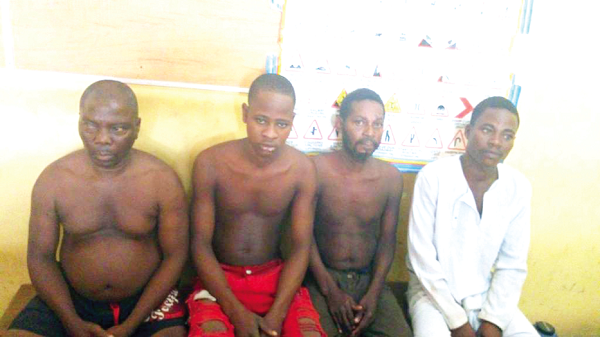 The suspects from left: Lawson Yaw, Kwame Gbedze, Anane Dunyo and Wortanu Selase