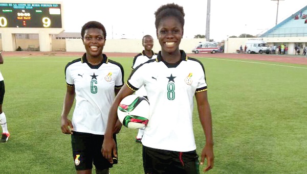 Mukarama Abdulai was handed the match ball after scoring a hat-trick in the Maidens’ 9-0 victory