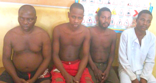  The suspects from left: Lawson Yaw, Kwame Gbedze, Anane Dunyo and Wortanu Selase