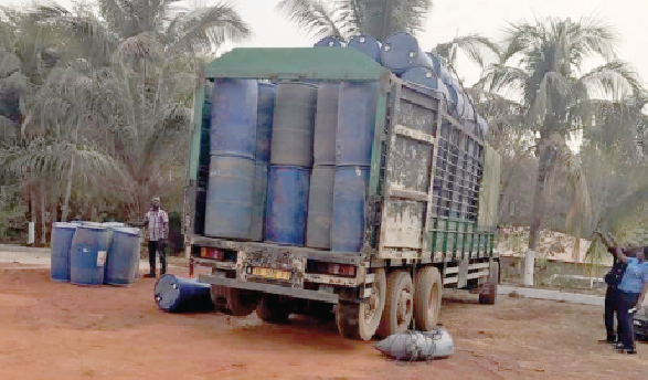 The impounded truck with the ethyl alcohol