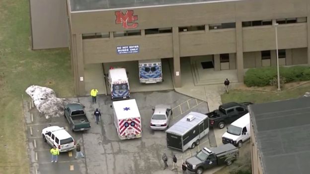  The scene at the Marshall County High School 