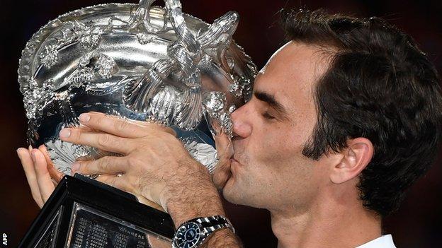 Roger Federer is four clear of Rafael Nadal among male Grand Slam champions with 20 titles to the Spaniard's 16