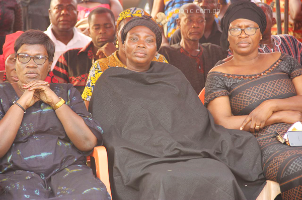 Wife of the deceased officer, Mrs Esther Kpekpena Ashilevi (middle)