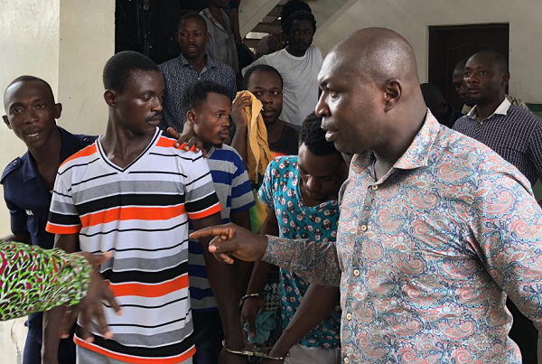 Three of the suspects who appeared before the Accra Circuit Court