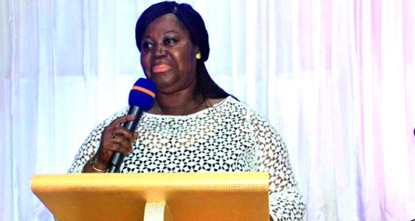Mrs Cecilia Boateng Mensah, the Chief Executive Officer (CEO), of the Unique Child Academy, delivering her speech.