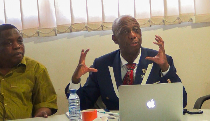 Dr thomas Mensah launching the project