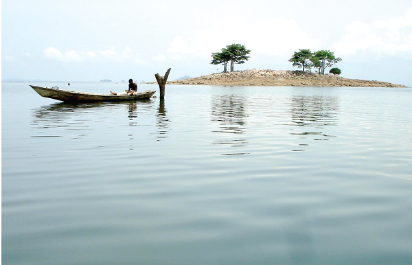 Volta Lake with beautiful islands