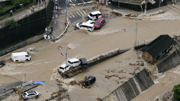 Japan floods: Hiroshima hit by deadly deluges and landslides