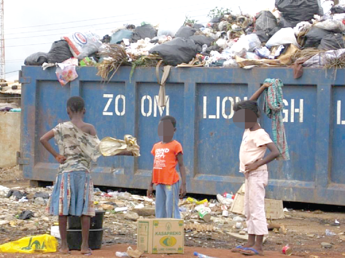  An overflowing refuse container, a likely possible source of disease outbreak