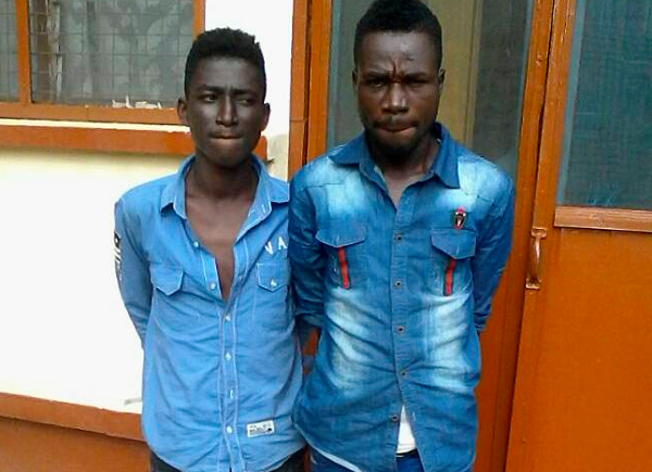 The suspects, Louis Kofi Amidu Oppong (left) and Ebenezer Amoani