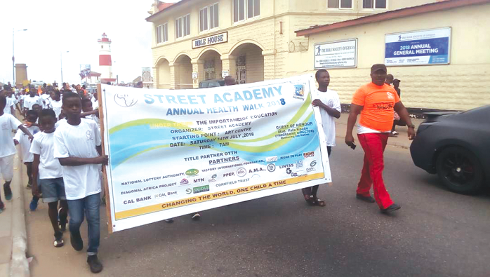The children on the health walk in Accra