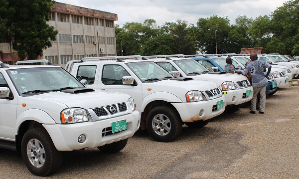 The fleet of pick-ups.