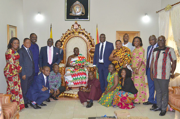 The management and board of Eximbank with Otumfuo Osei Tutu II at the Manhyia Palace