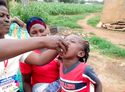  A volunteer dosing a child