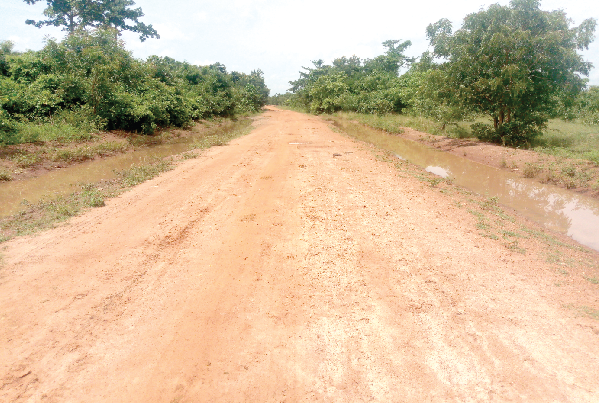 Untarred road leading to the district capital at Waya