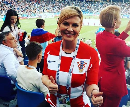Croatia President flies economy class to support World Cup team