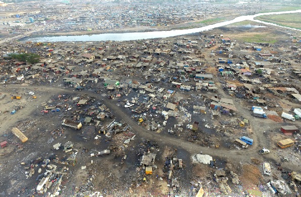 Aerial view of Old Fadama 
