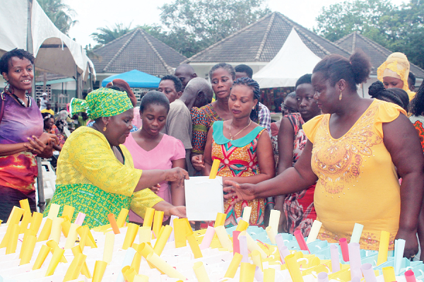 Some parents and guardians of pupils of the New Horizon Special School being presented with gifts during the school’s Founders Day celebration