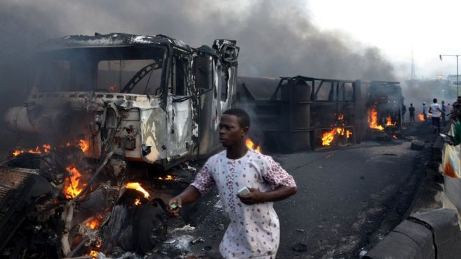 Nigeria fuel truck blaze kills at least nine