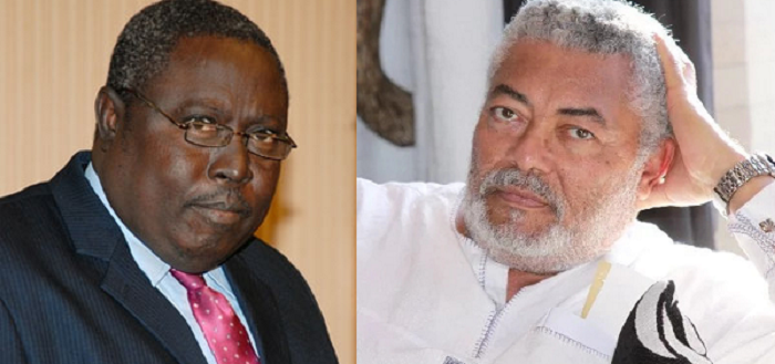 Former President Jerry John Rawlings (right) and Mr Martin Amidu