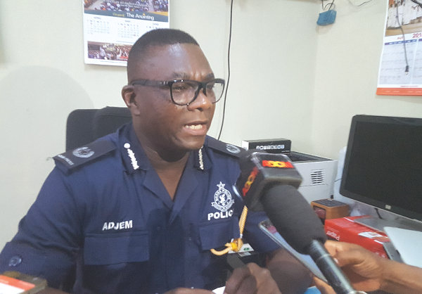 ACP David Adjem explaining a point to the media (inset), some of the items retrieved from the suspects