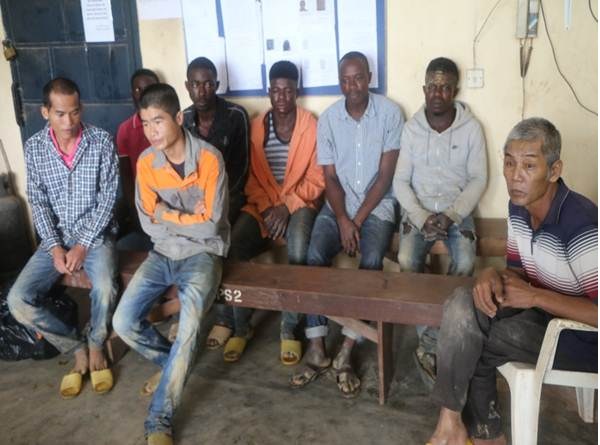 4 Chinese; 5 Ghanaian illegal miners arrested