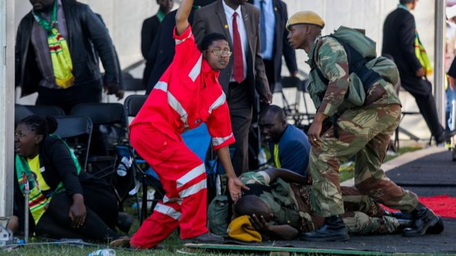 Zimbabwe blast: Two die after attack on Mnangagwa