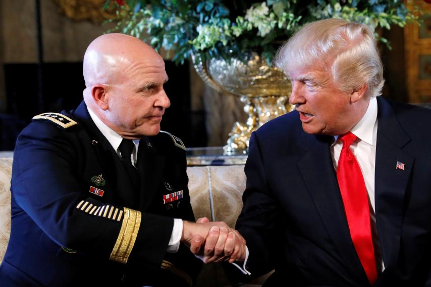 US President Donald Trump and Lt. Gen. H.R. McMaster 