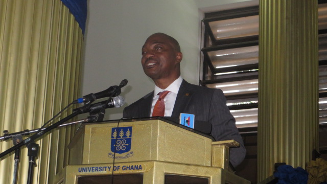 Prof Emmanuel K. Akyeampong delivering his address