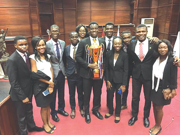 The proud winners of the Moot Court contest from KNUST.