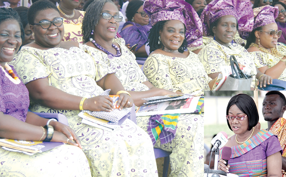   Justice Irene Charity Larbi (right) addressing the gathering