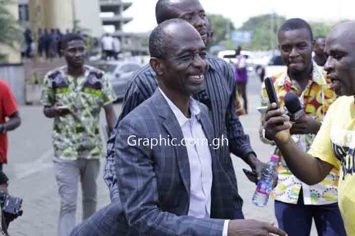 The entrance of Land Court 11, where the Opuni trial is being heard, was a scene of chaos