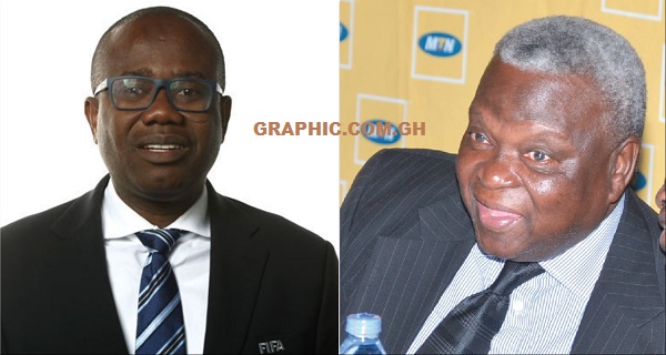 Kwesi Nyantakyi (LEFT) — Leads the GFA group and Amarkai Amarteifio — Leads the Olympics group