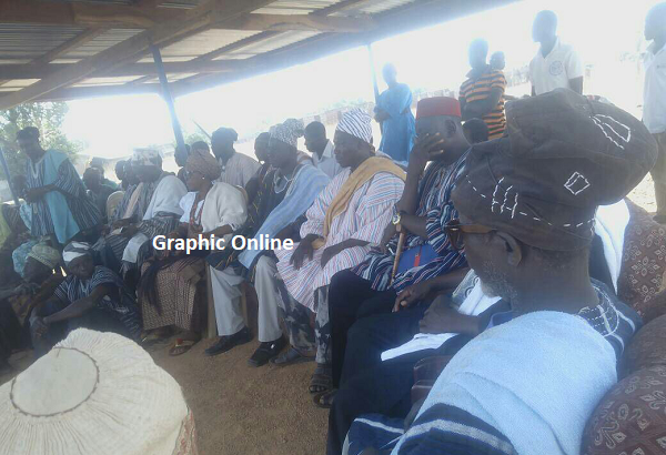 Some of the aggrieved chiefs at the palace of the Paramount Chief in Tatale 