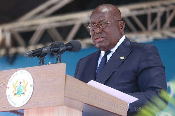 President Akufo-Addo delivering a speech at the ceremony.