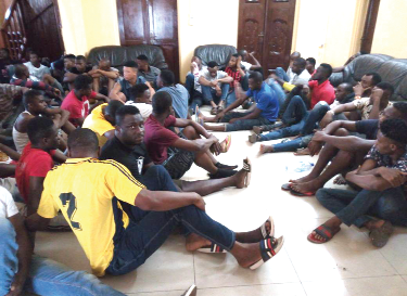 Some of the suspects in custody