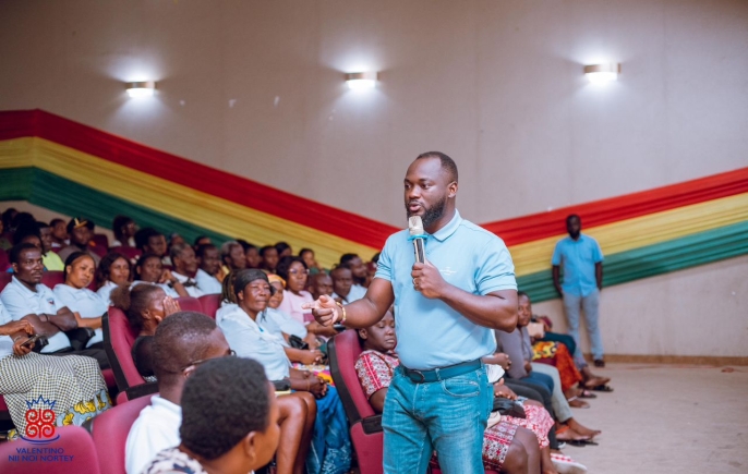 Valentino Nii Noi Nortey addressing the audience at the event on Wednesday