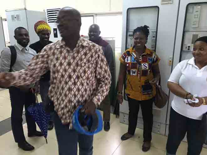 Mr Albert Quainoo, Public Affairs Manager of the Ghana Grid Company, welcoming members of the Western Zone of the Energy and Petroleum Network to their facility at Aboadze