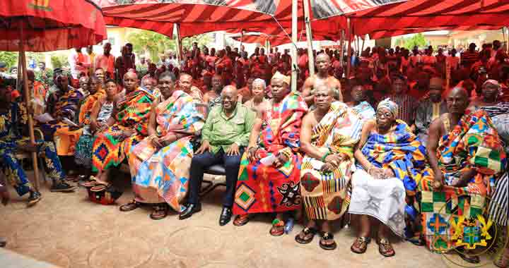 President Akufo-Addo with Chiefs of Nkoranza and Techiman Traditional Area