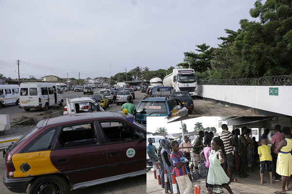 Commercial and private vehicles, as well as domestic LPG users, queue to refill their cylinders in anticipation of a shortage of the product during the intended strike action by the operators. Pictures: DOUGLAS ANANE-FRIMPONG