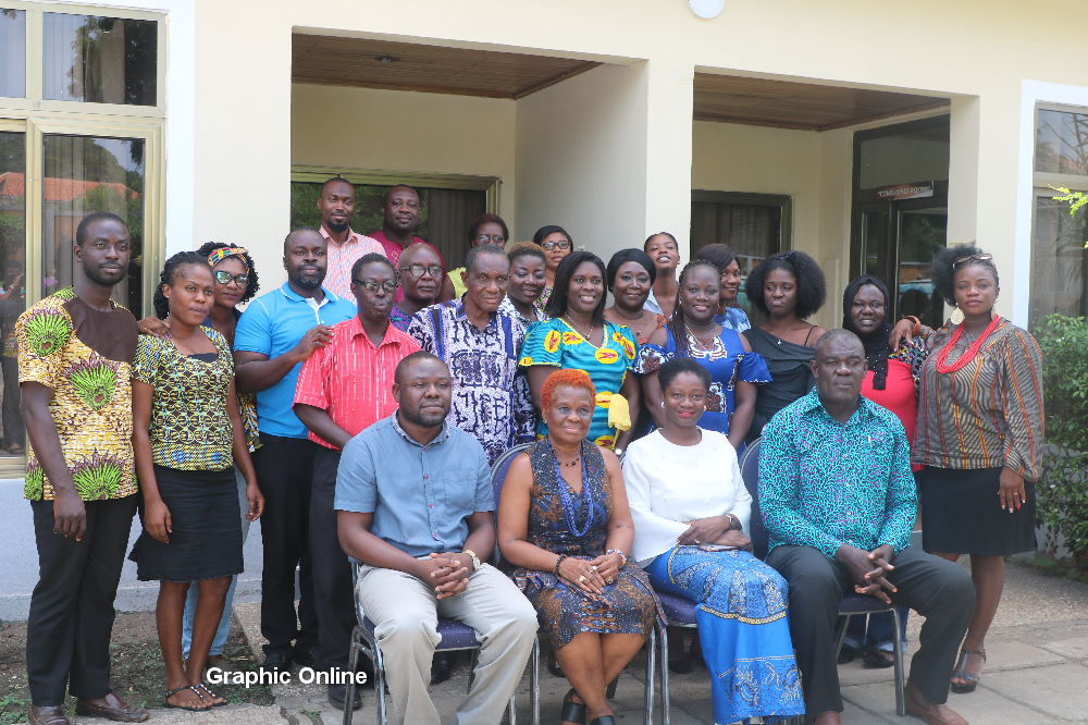 The Executive Director of NBSSI, Ms Kosi Yankey (third from Left) in a group photograph after the training programme. 