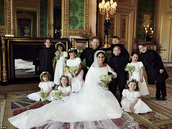  The bride had ten bridesmaids and pageboys including Princess Charlotte and Prince George 