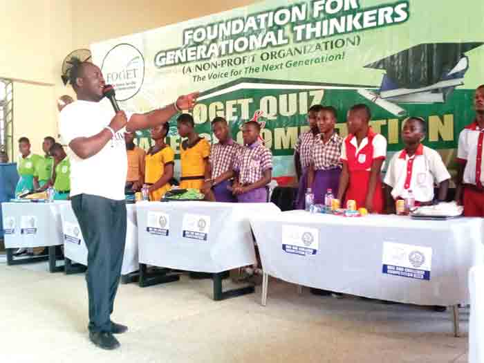 Mr Afetsi (left) addressing the contestants