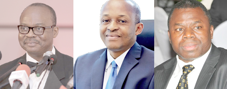 From left Dr Ernest Addison — Governor of BoG, Mr Vish Ashiagbor — Senior Country Partner, PwC, and Mr Alhassan Andani —  President of the Ghana Association Bankers (GAB)