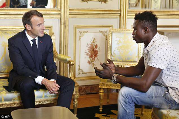  Mr Gassama met French President Emmanuel Macron on Monday 