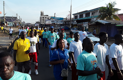 The church members walked through some principal streets within the Mataheko enclave