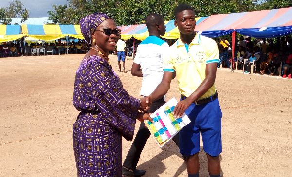 Master Enoch Dadzie a form two electrical student who was adjudged overall best student for form two
