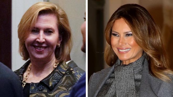 Mira Ricardel (left) and Melania Trump (right)